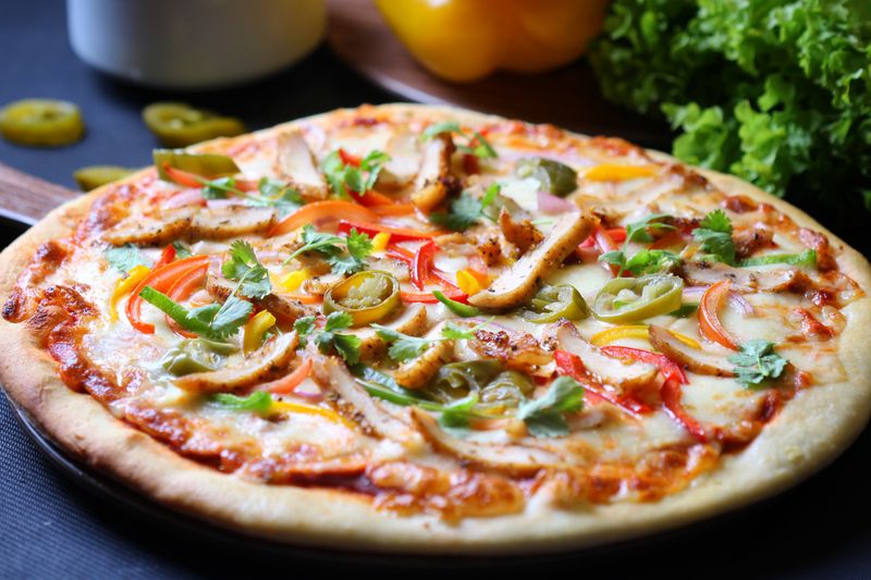 BBQ Chicken pizza with smoky barbecue sauce
